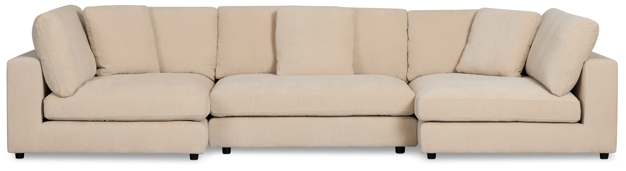 Lounge Light Beige Fabric Double Chaise Sectional