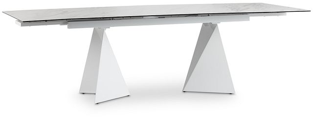 Monaco White Ceramic Rectangular Table