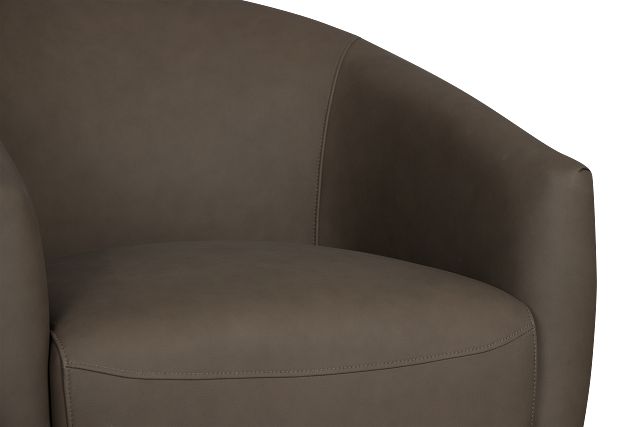 Kellan Dark Gray Leather Swivel Chair