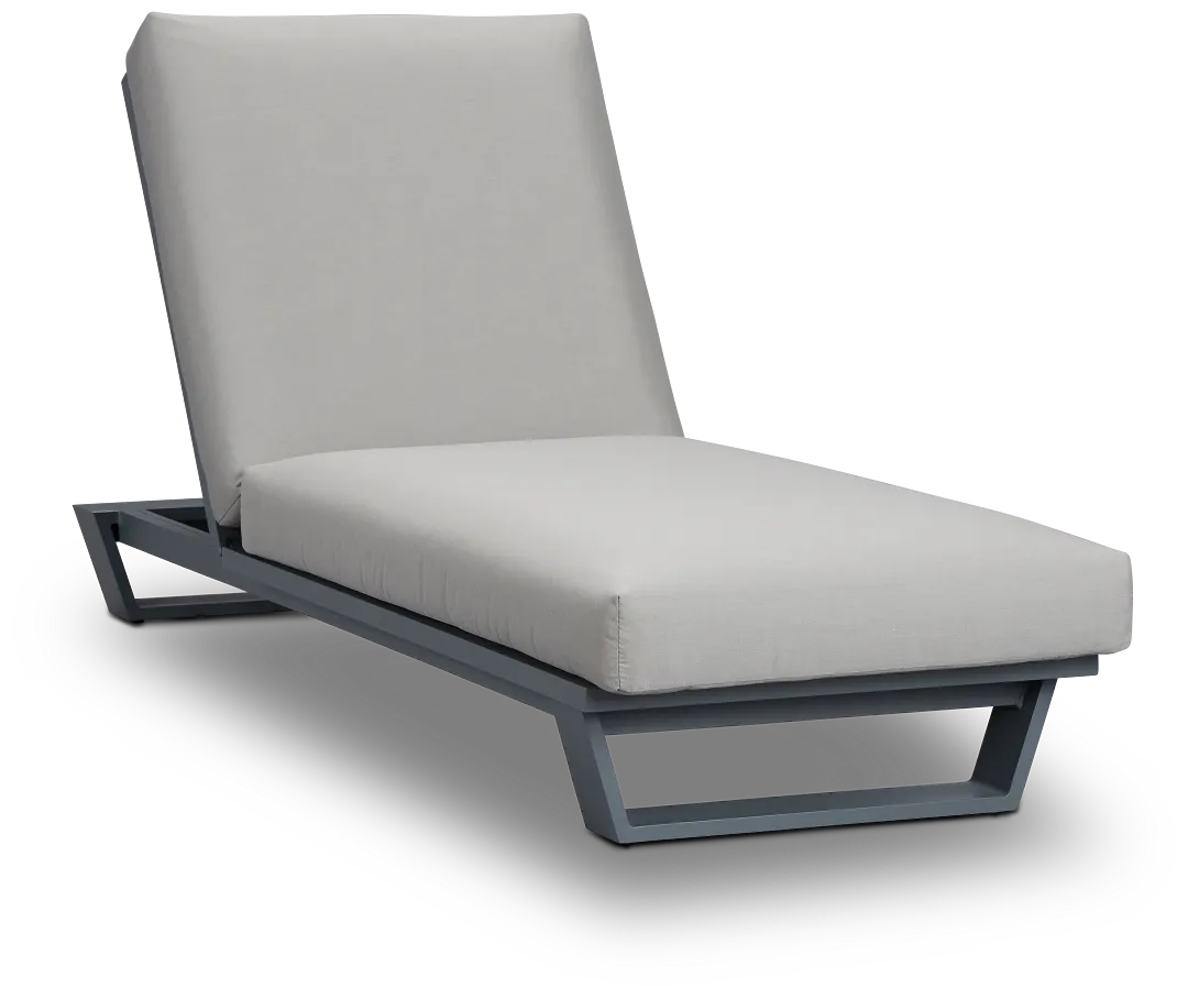 Exuma Gray Aluminum Cushioned Chaise