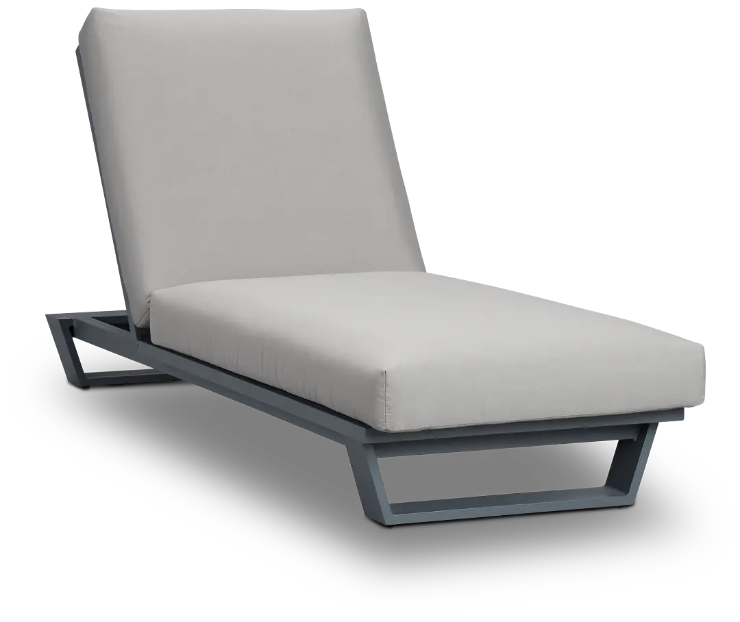 Exuma Gray Aluminum Cushioned Chaise Exuma Gray Aluminum Cushioned Chaise