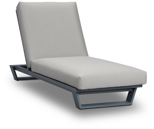 Exuma Gray Aluminum Cushioned Chaise