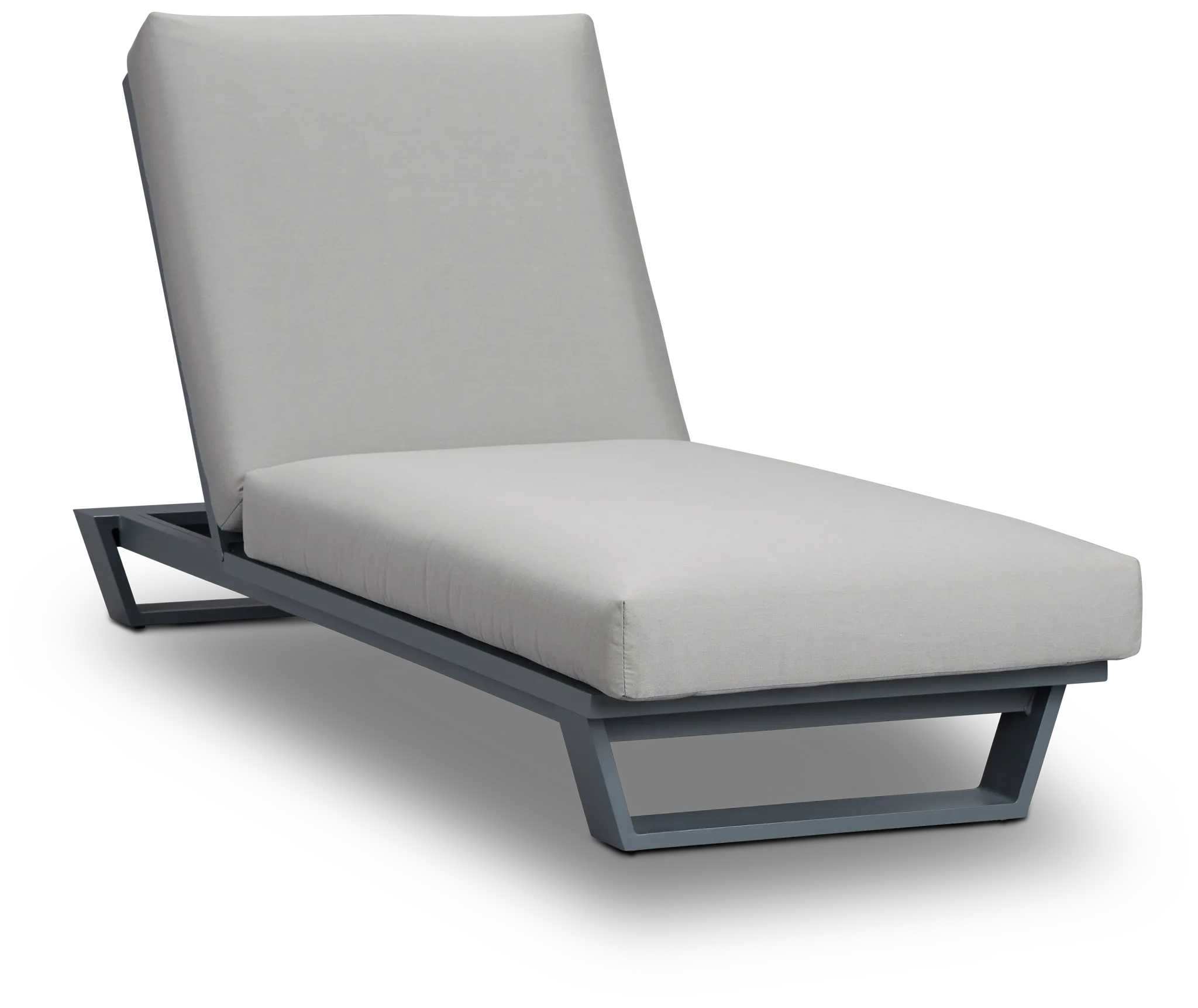 Exuma Gray Aluminum Cushioned Chaise