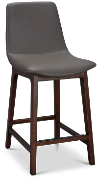 Hamilton Dark Gray Micro 24" Upholstered Barstool