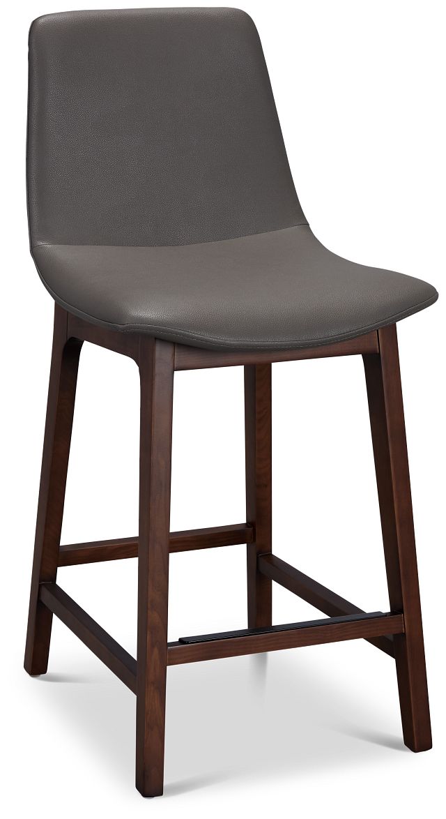 Hamilton Dark Gray Micro 24" Upholstered Barstool