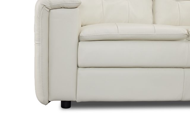 Rowan Light Beige Leather Medium Two-arm Sectional