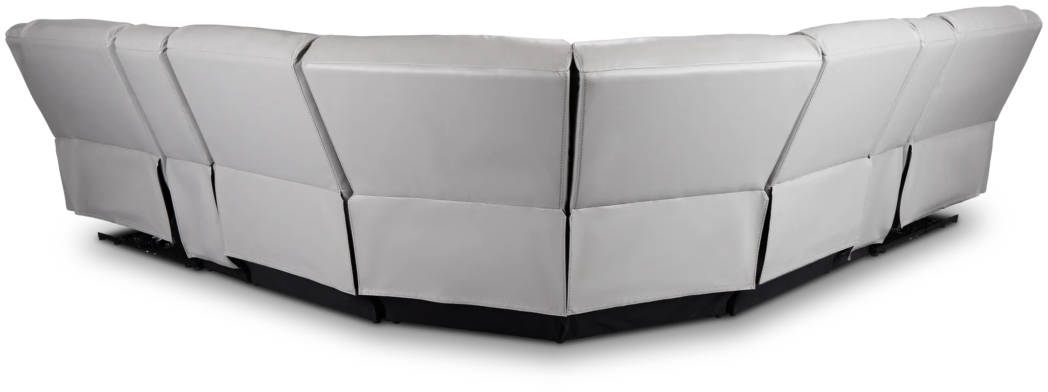 Peyton Light Gray Lthr/vinyl Large Dual Power Reclining Two-arm Sectional