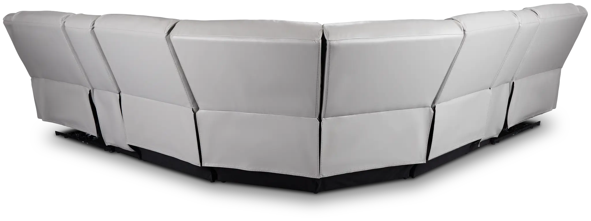 Peyton Light Gray Lthr/vinyl Large Dual Power Reclining Two-arm Sectional Peyton Light Gray Lthr/vinyl Large Dual Power Reclining Two-arm Sectional