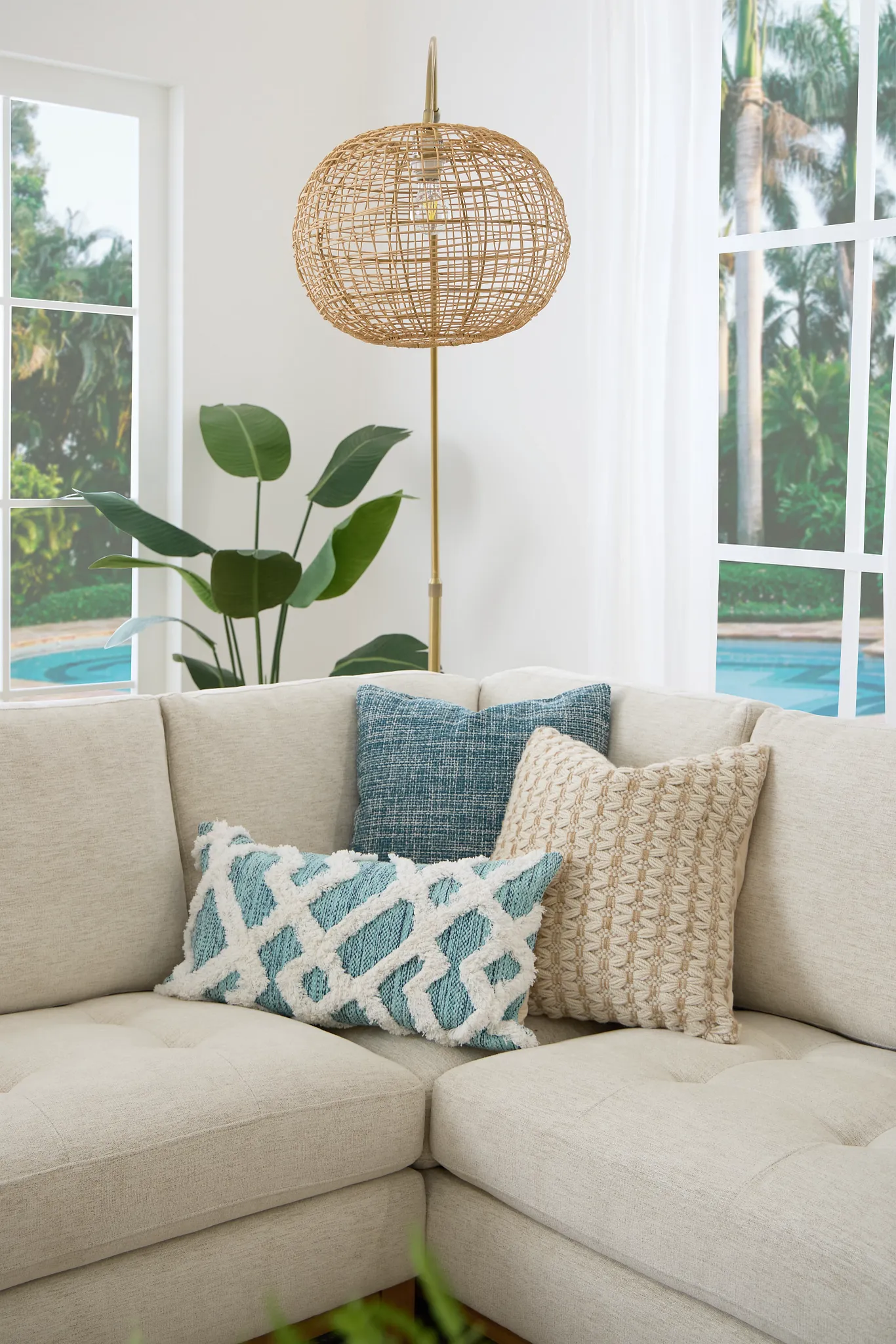 Maxton Blue Lumbar Accent Pillow