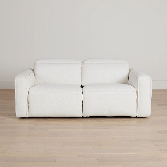 Ryland White Fabric Power Reclining Sofa