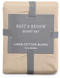 Rest & Renew Linen Blend Dark Beige Duvet Set