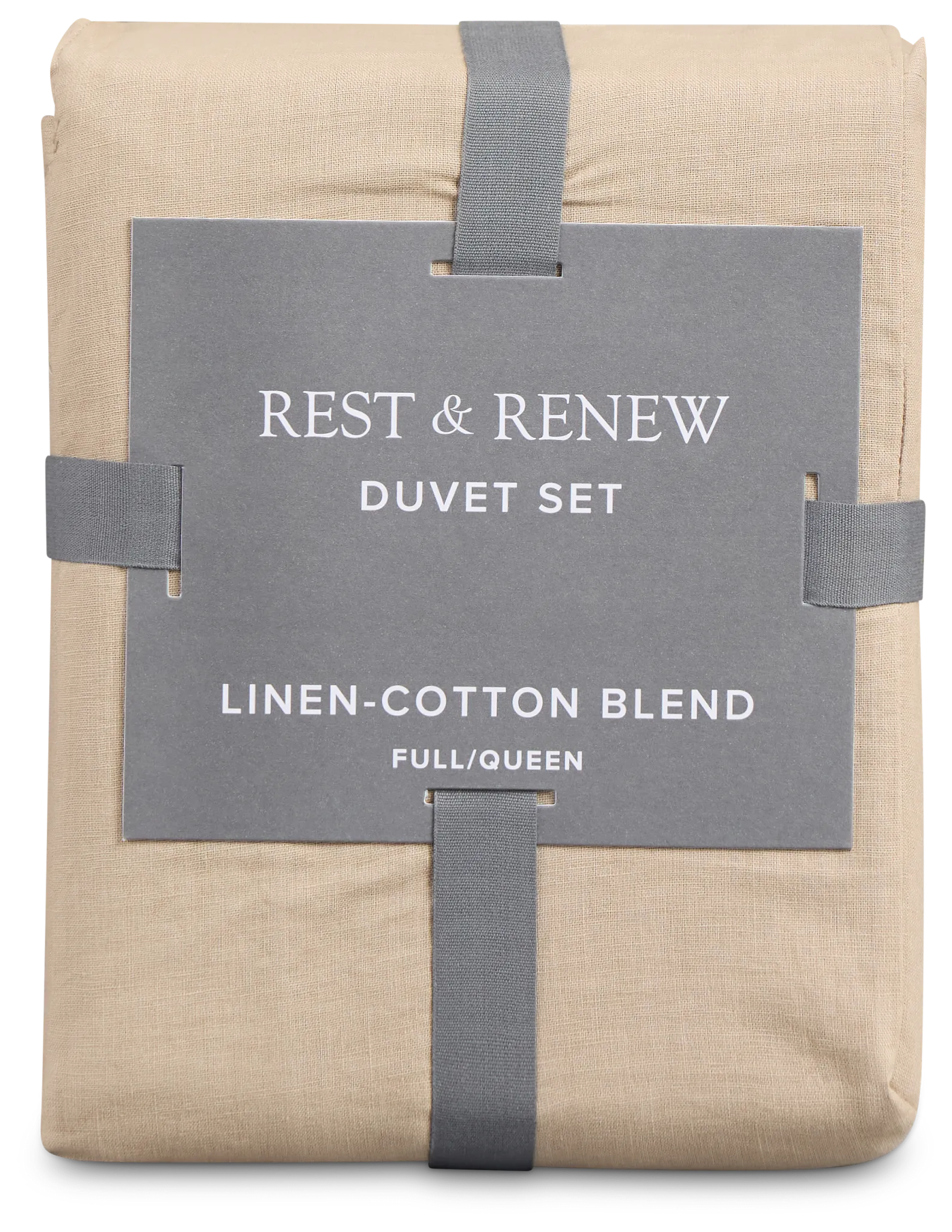 Rest & Renew Linen Blend Dark Beige Duvet Set