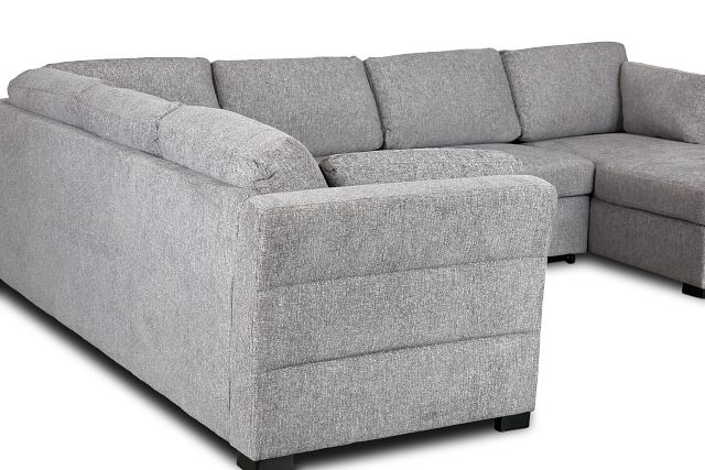 Amber Dark Gray Fabric Large Right Chaise Sleeper Sectional
