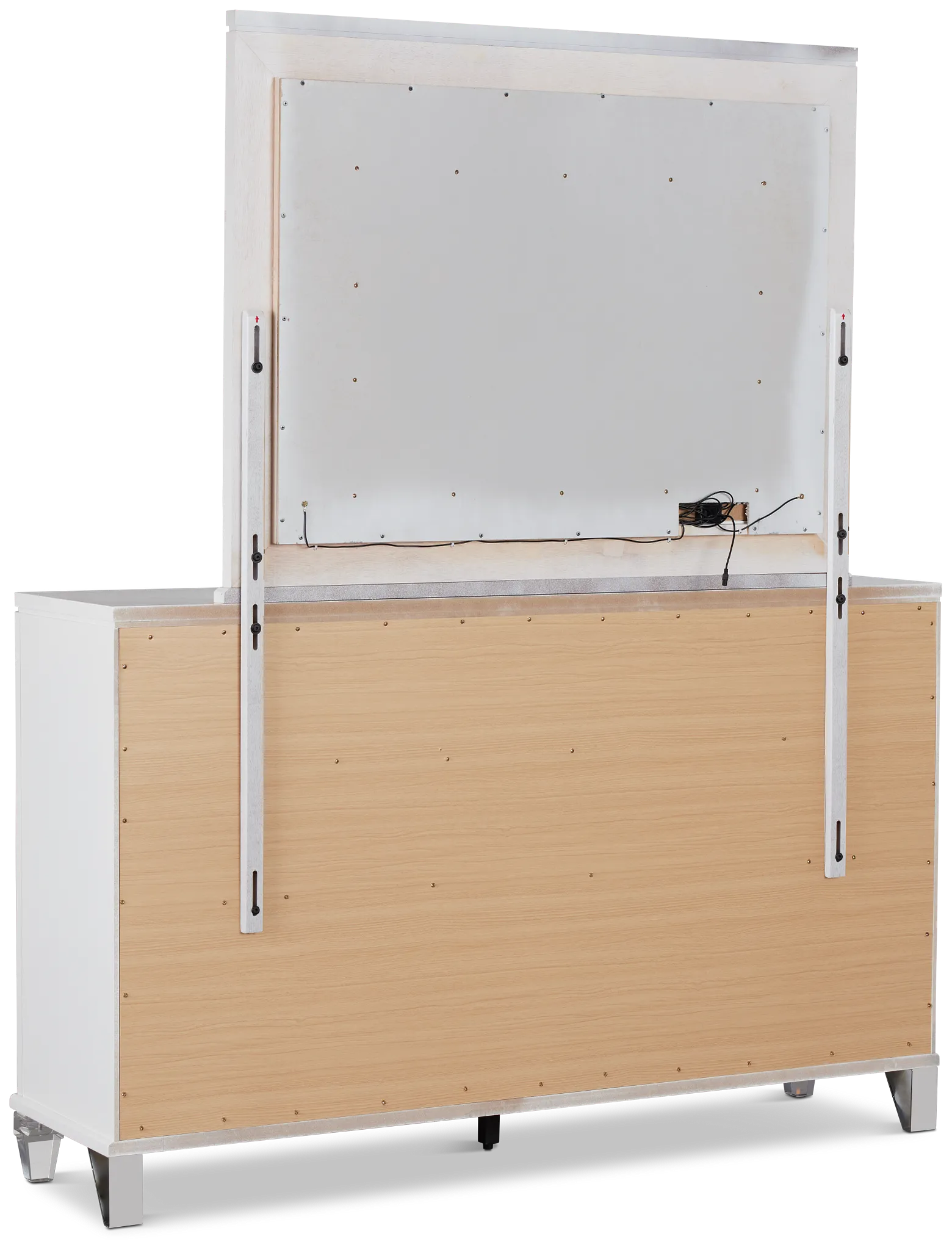 Vegas White Dresser & Mirror