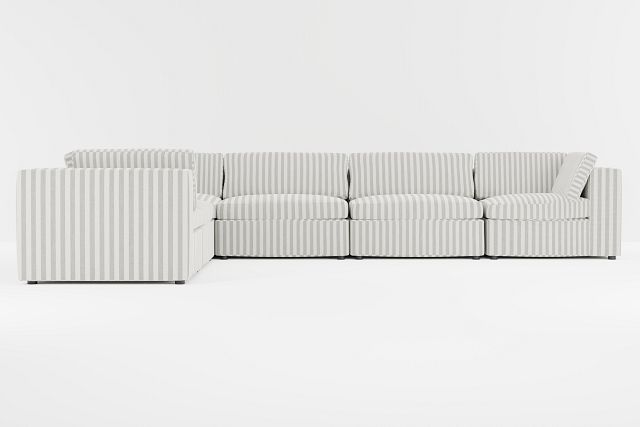 Destin Sea Lane Dark Gray Fabric 6-piece Modular Sectional