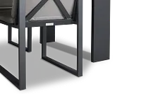 Linear Dark Gray 87" Aluminum Table & 4 Cushioned Side Chairs