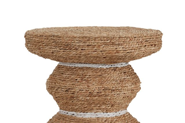 Maddie Light Tone Woven Accent Stool