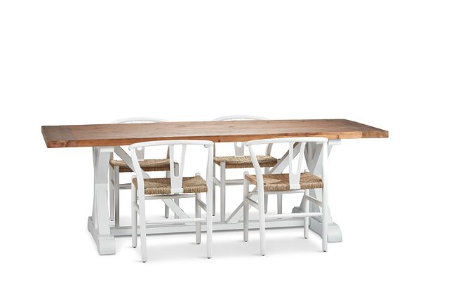 Hilton White 96" Table & 4 Chairs
