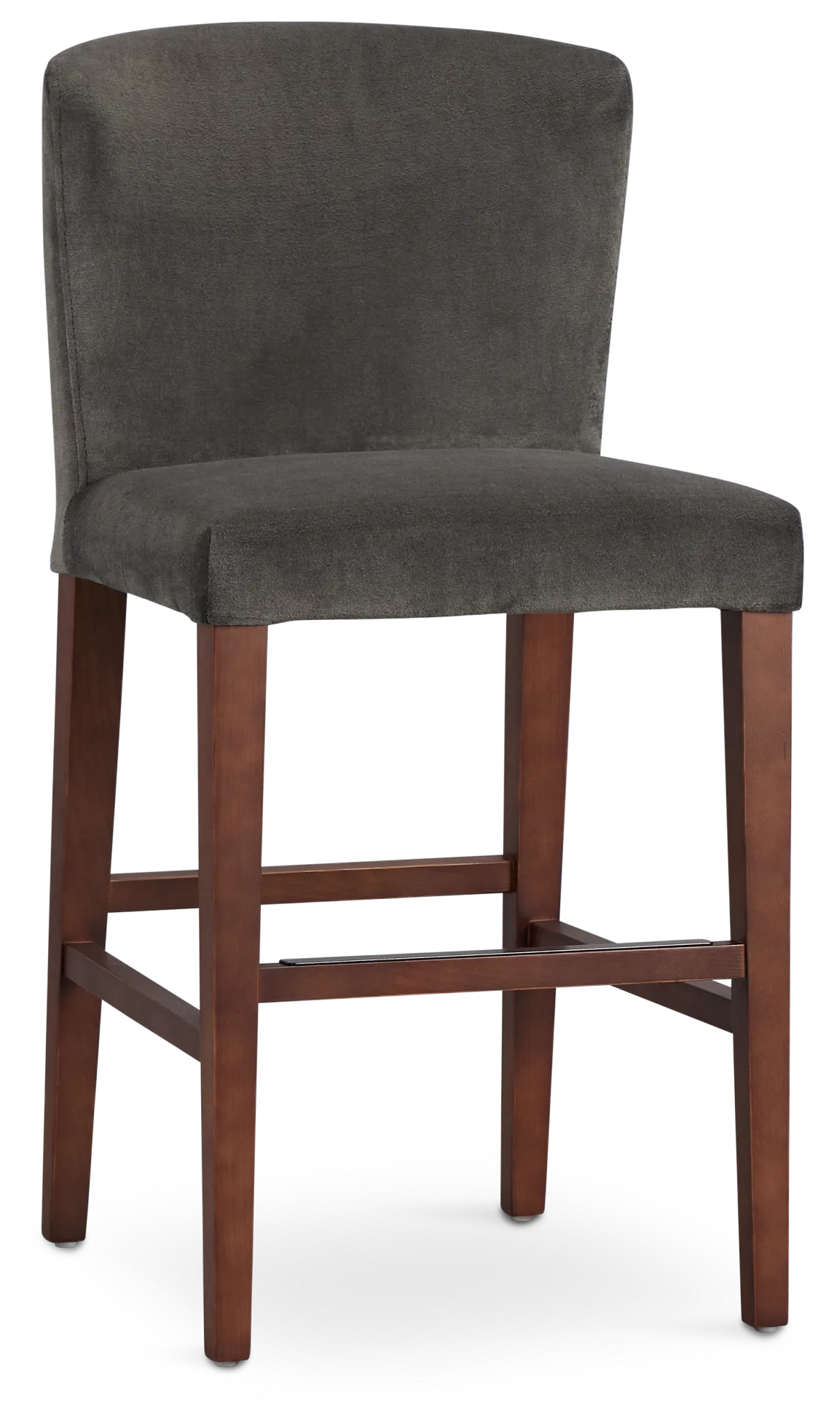 Bentley Dark Gray Velvet 24" Upholstered Barstool