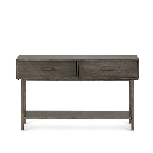Fulton Dark Tone Wood Storage Sofa Table