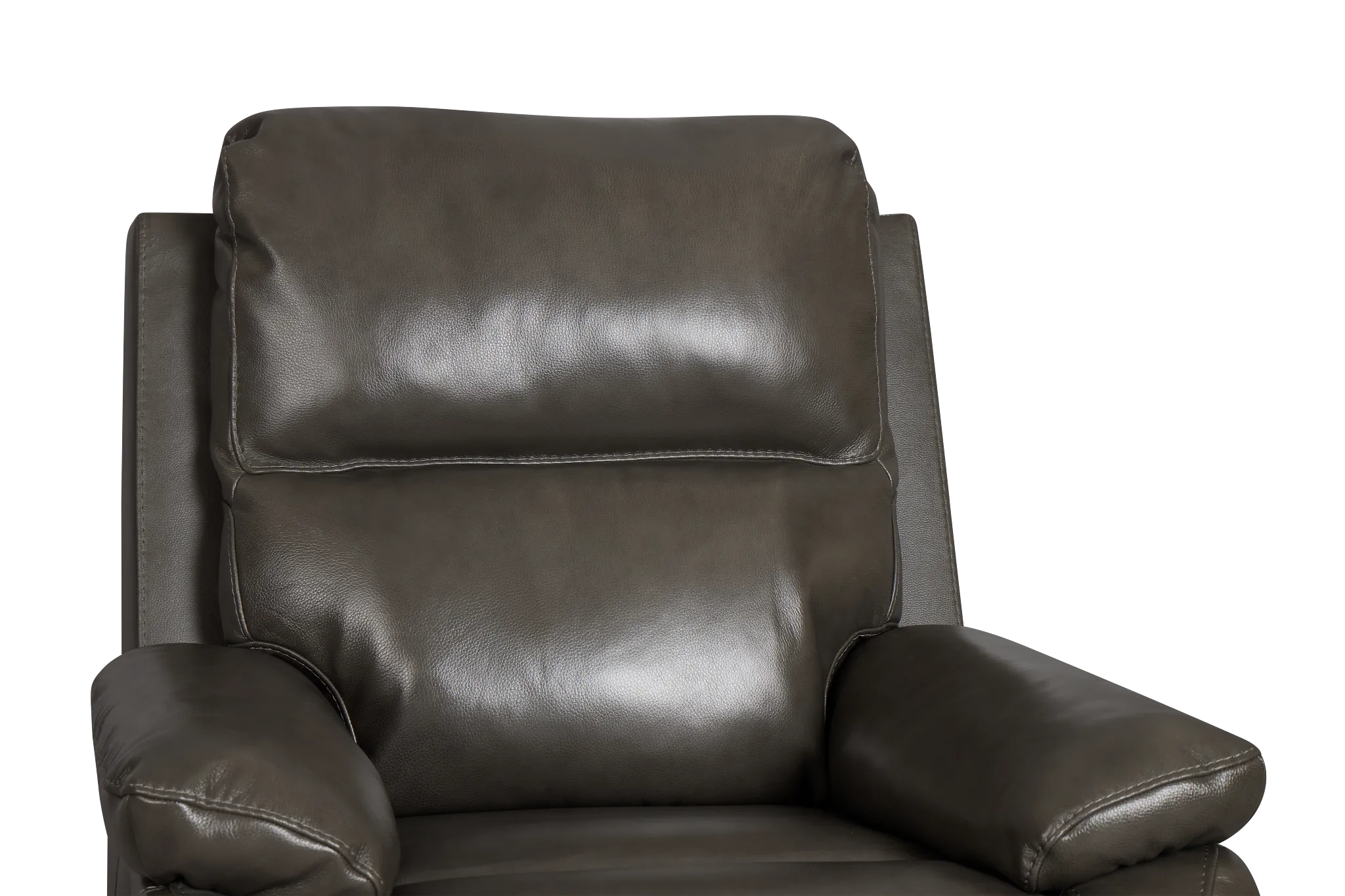 Mason Dark Gray Leather Swivel Glider Recliner