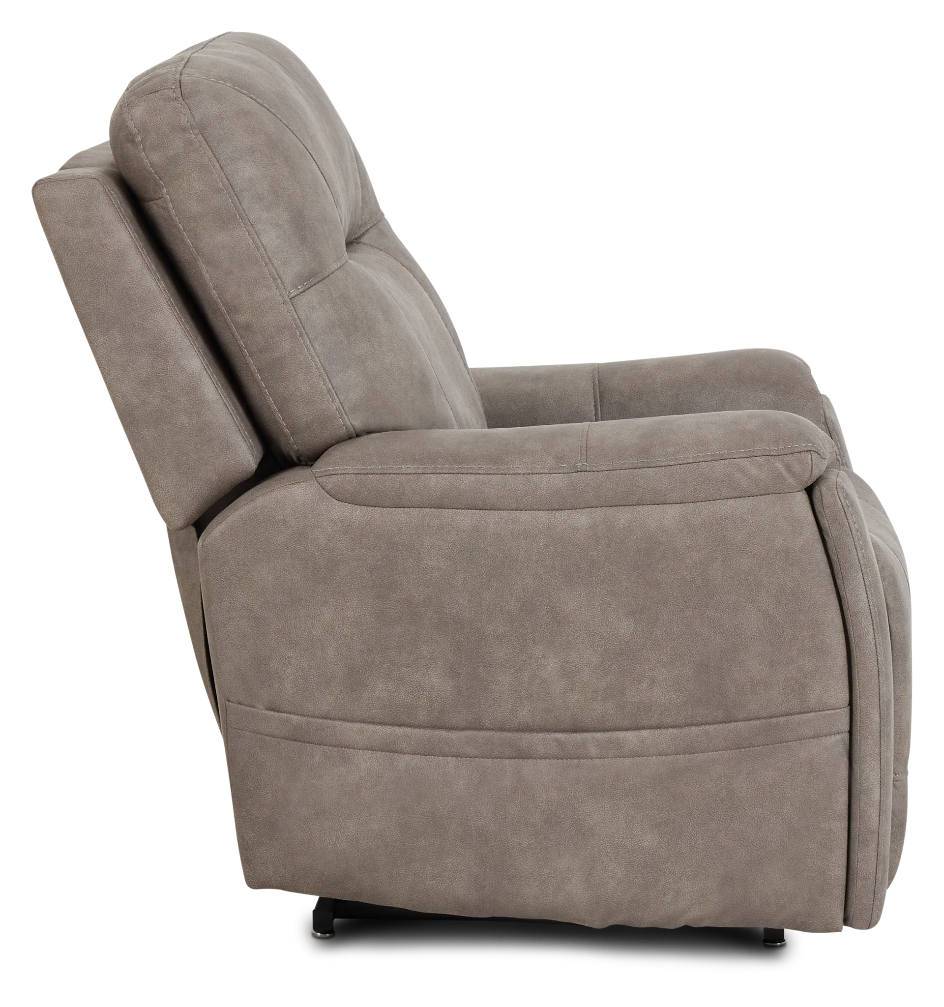 Akron Taupe Micro Power Lift Recliner With Power Lumbar