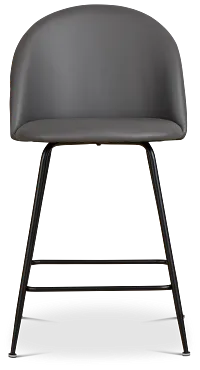 Capri Dark Gray Upholstered 24" Barstools W/black Legs