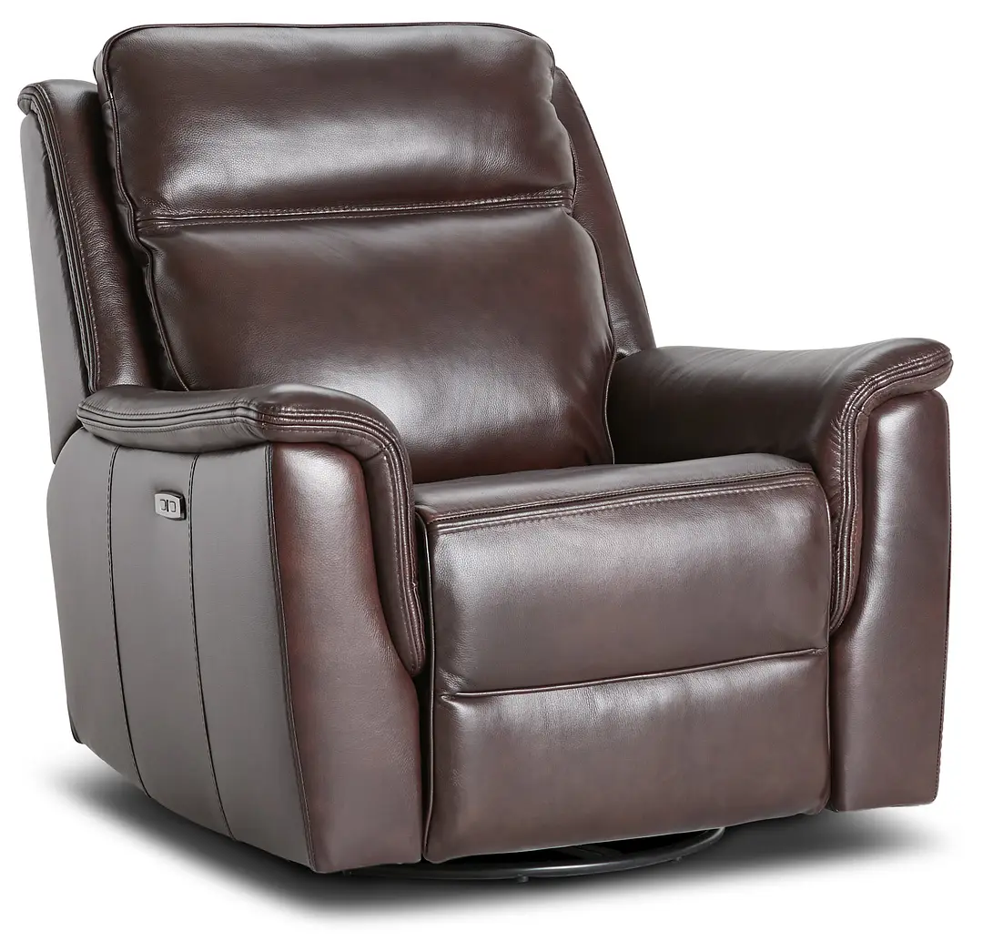 Aiden Brown Leather Power Glider Recliner With Power Headrest Aiden Brown Leather Power Glider Recliner With Power Headrest