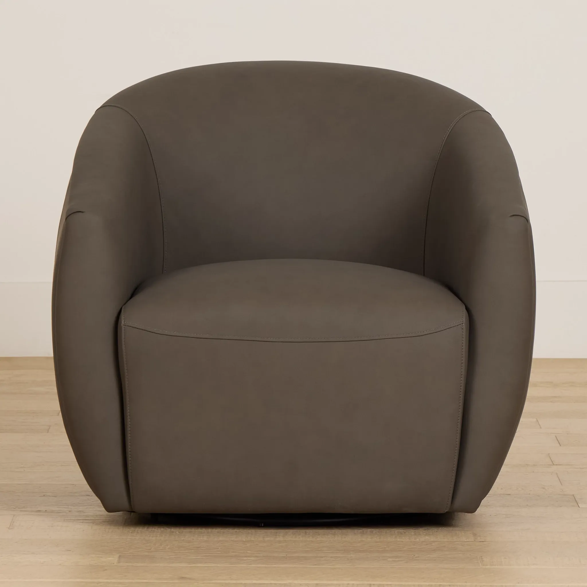 Kellan Dark Gray Leather Swivel Chair
