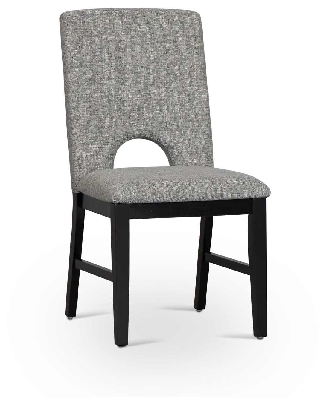Oxford Gray Curved Upholstered Side Chair