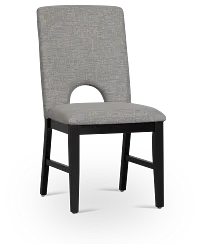 Oxford Gray Curved Upholstered Side Chair