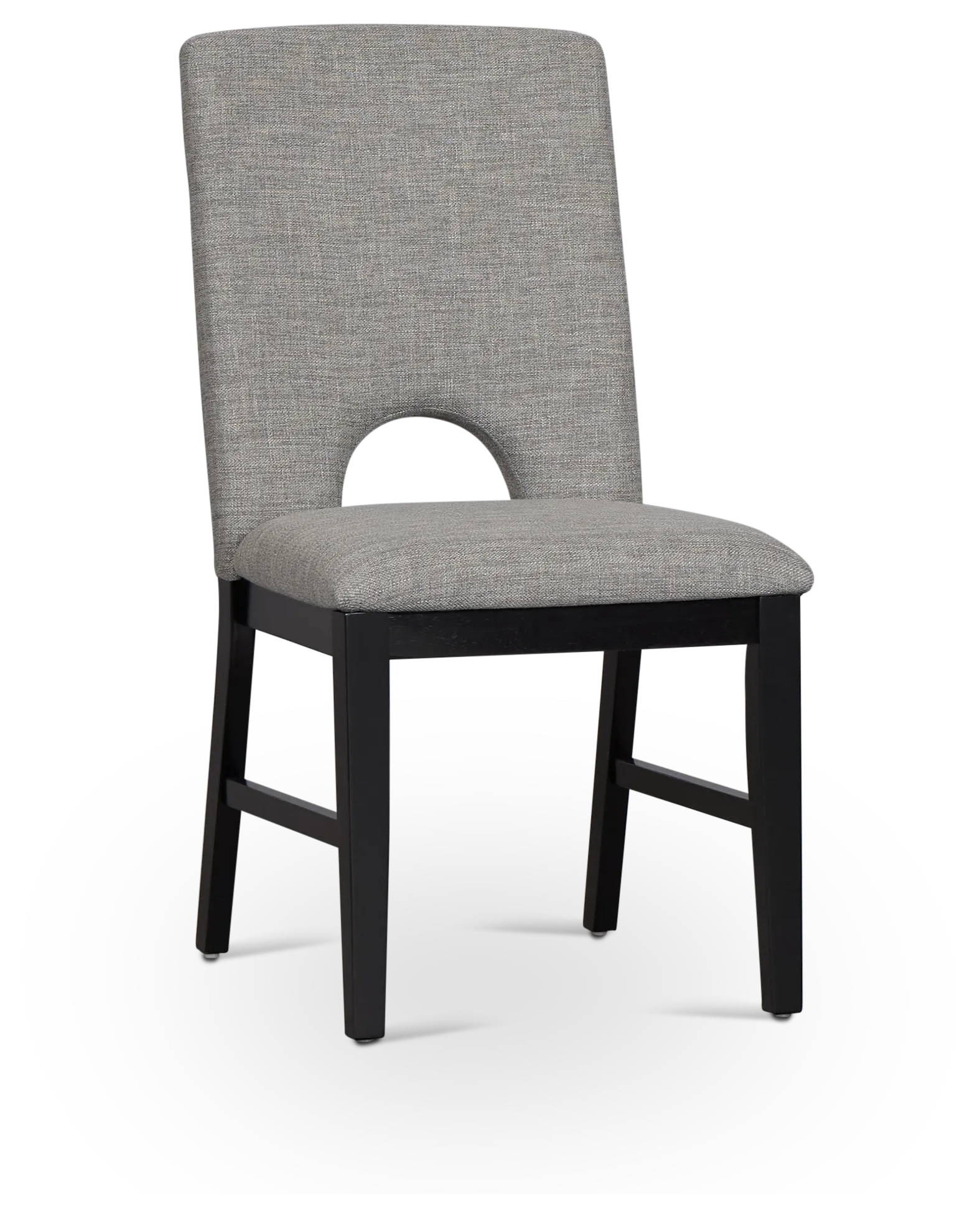 Oxford Gray Curved Upholstered Side Chair