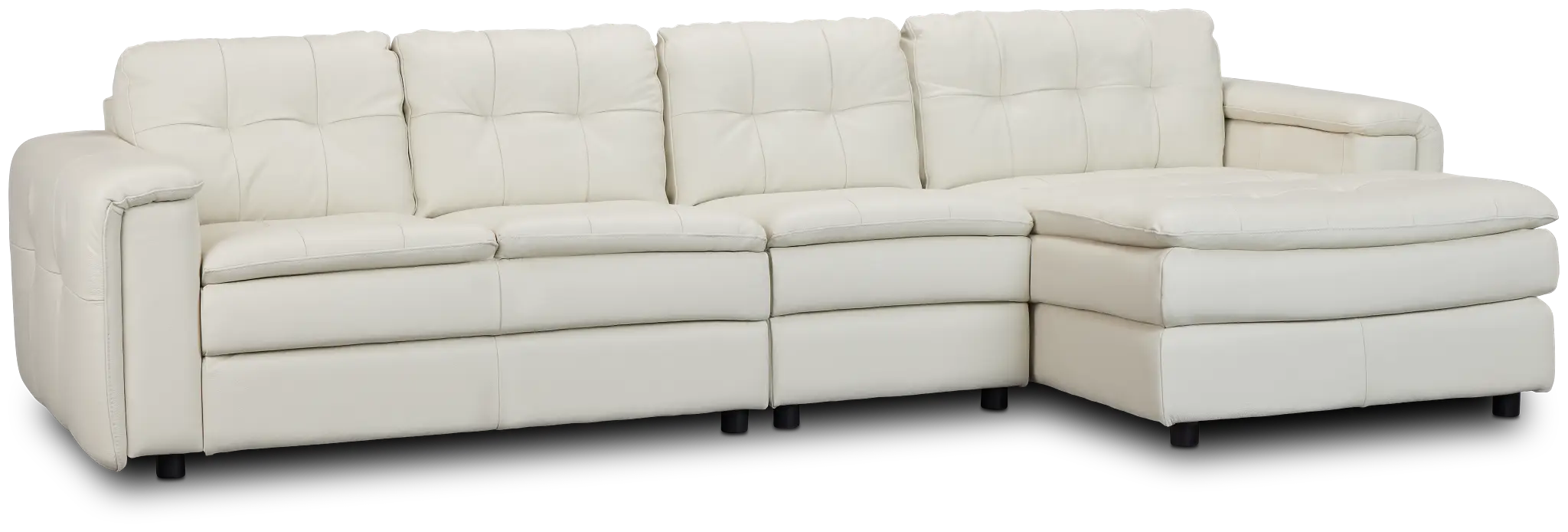Rowan Light Beige Leather Small Right Chaise Sectional Rowan Light Beige Leather Small Right Chaise Sectional