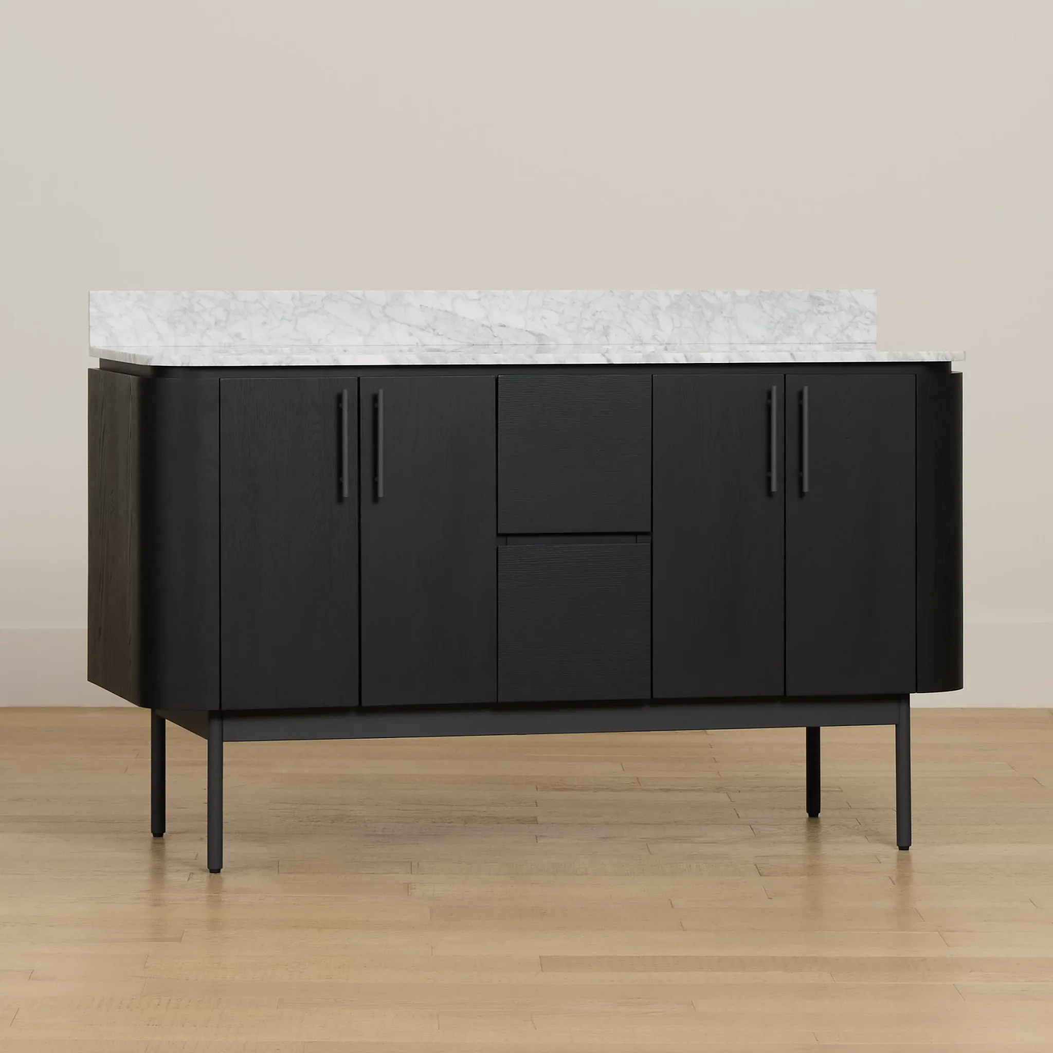 Nomad Black 60" Double Bathroom Vanity