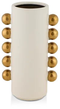 Knobs White Small Vase