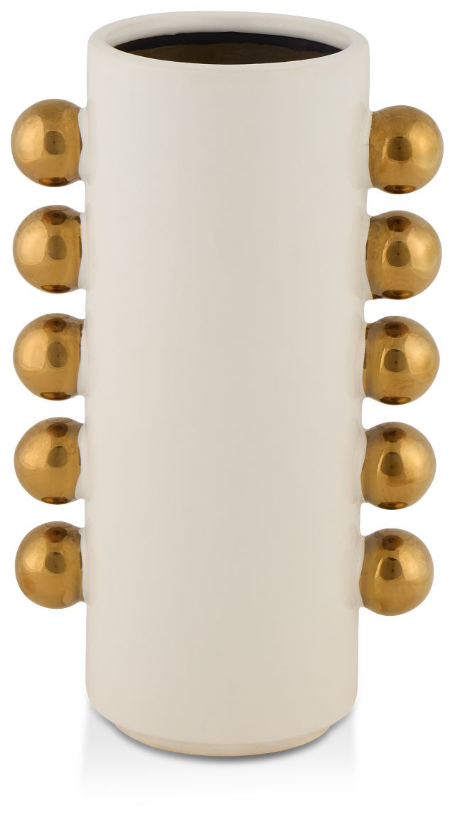 Knobs White Small Vase