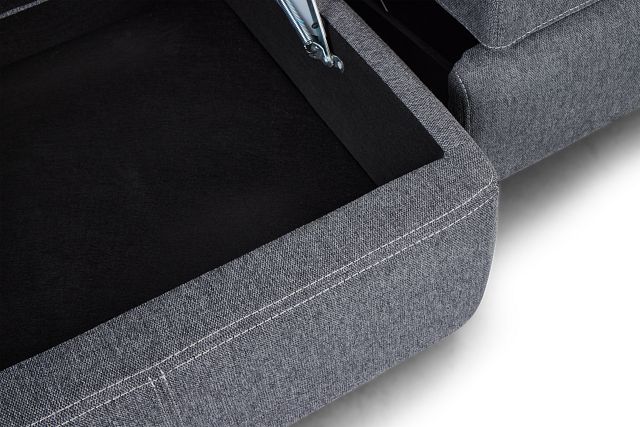 Callum Dark Gray Storage Small Left Reclining Chaise Sleeper Sectional