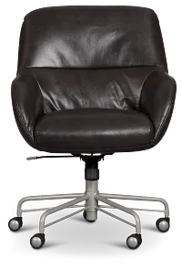 Ophelia Dark Brown Upholstered Desk Chair