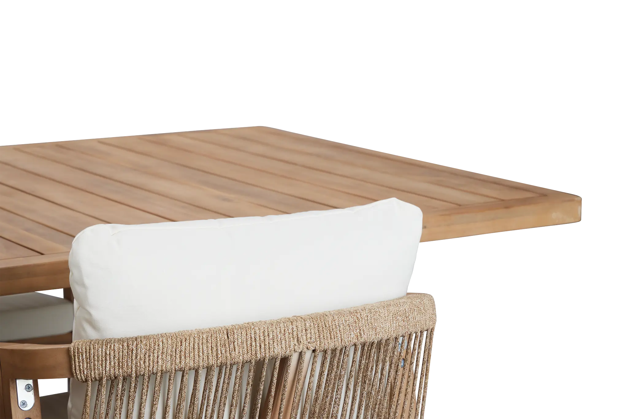 Laguna Light Tone 90" Rectangular Table & 4 White Cushioned Chairs Laguna Light Tone 90" Rectangular Table & 4 White Cushioned Chairs