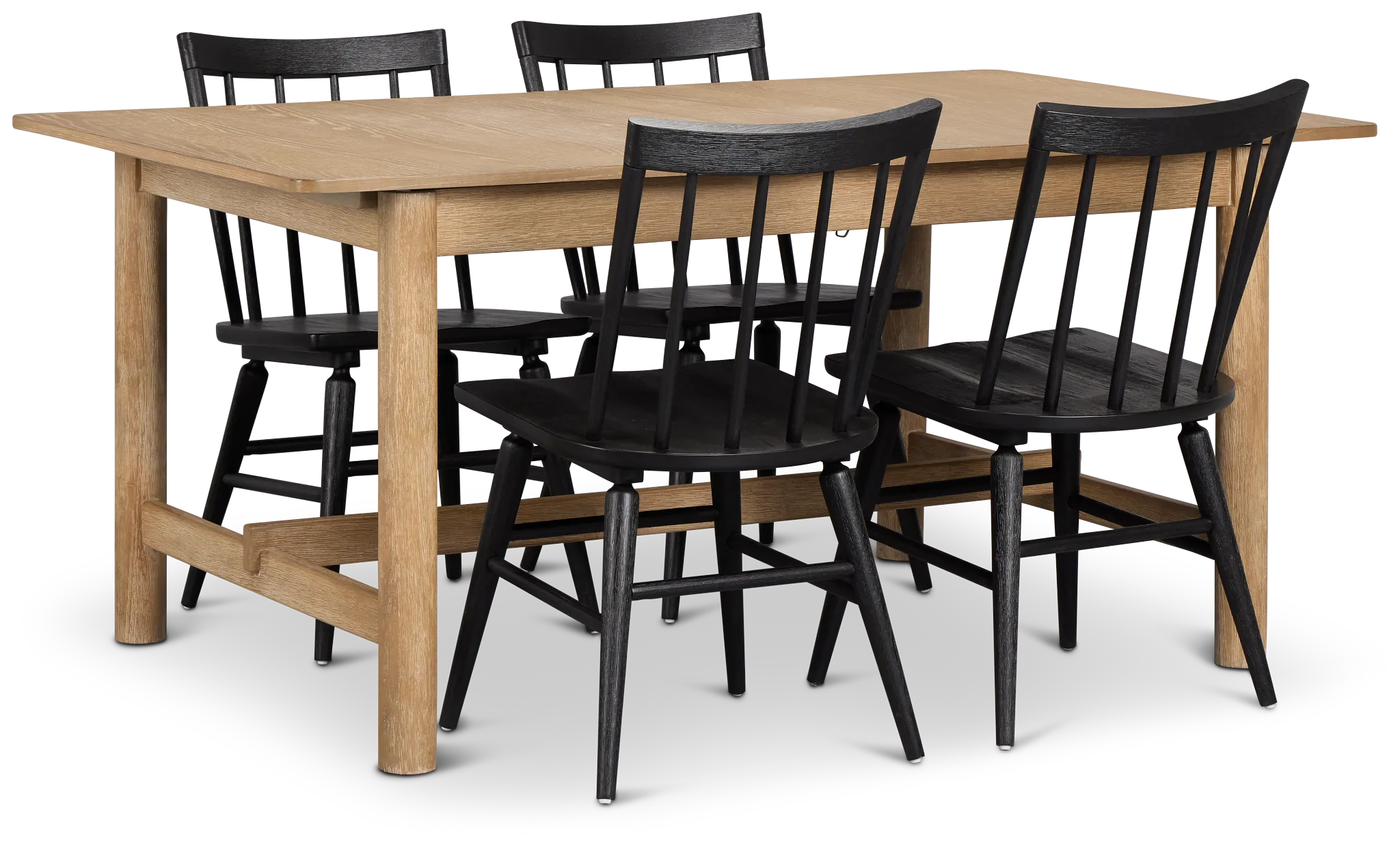 Taylor Light Tone Rect Table & 4 Wood Chairs