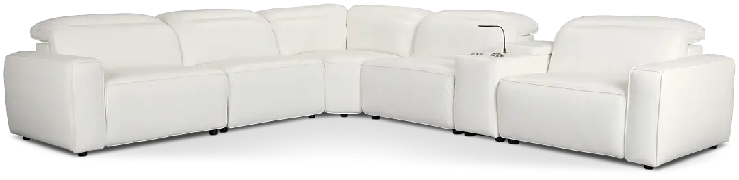 Tidal White Lthr/vinyl Medium Dual Power 2-arm Reclining Sectional Tidal White Lthr/vinyl Medium Dual Power 2-arm Reclining Sectional