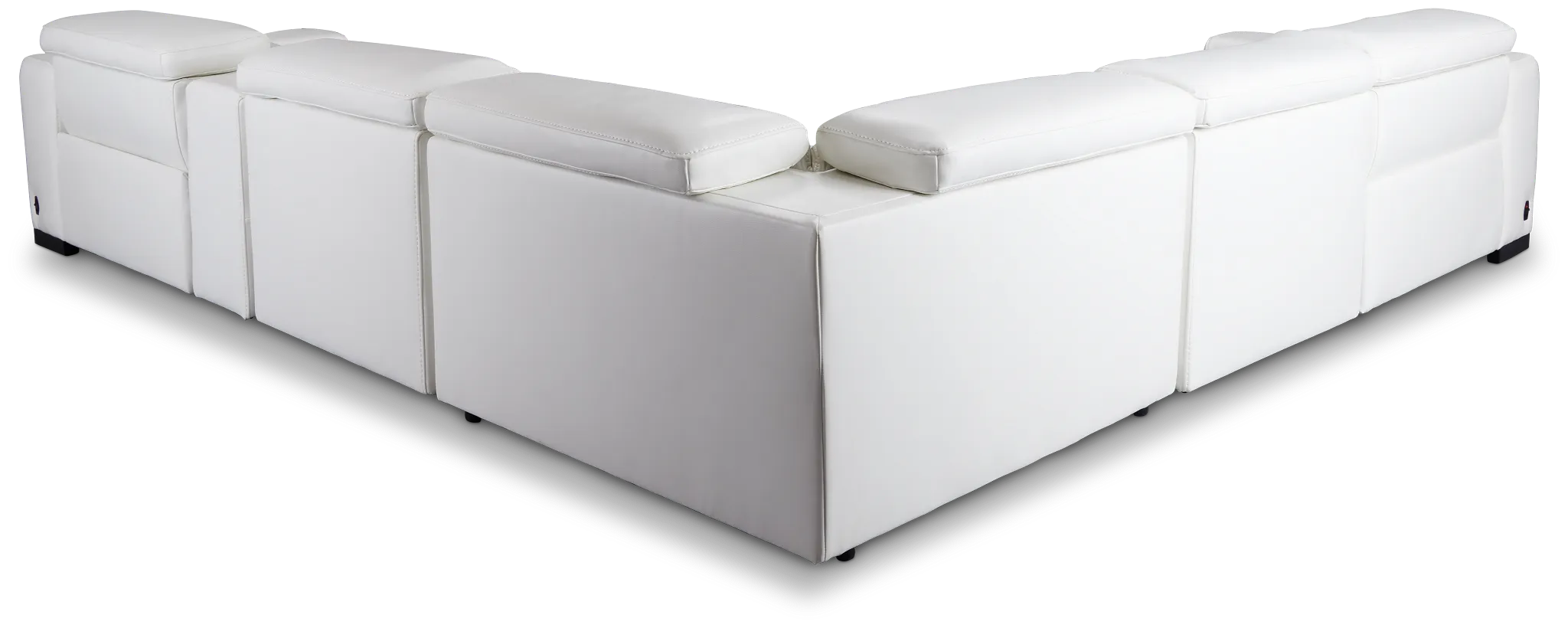 Lombardy White Micro Medium Dual Power 2-arm Reclining Sectional