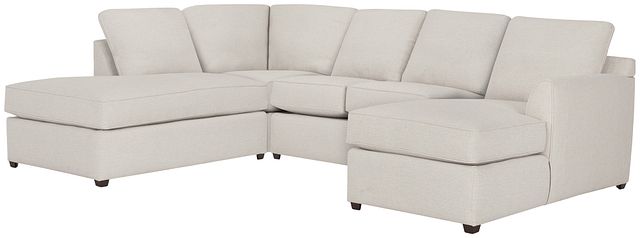 Asheville Light Taupe Fabric Small Left Bumper Sectional