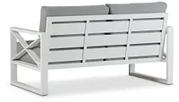 Linear White Dark Gray Aluminum Loveseat