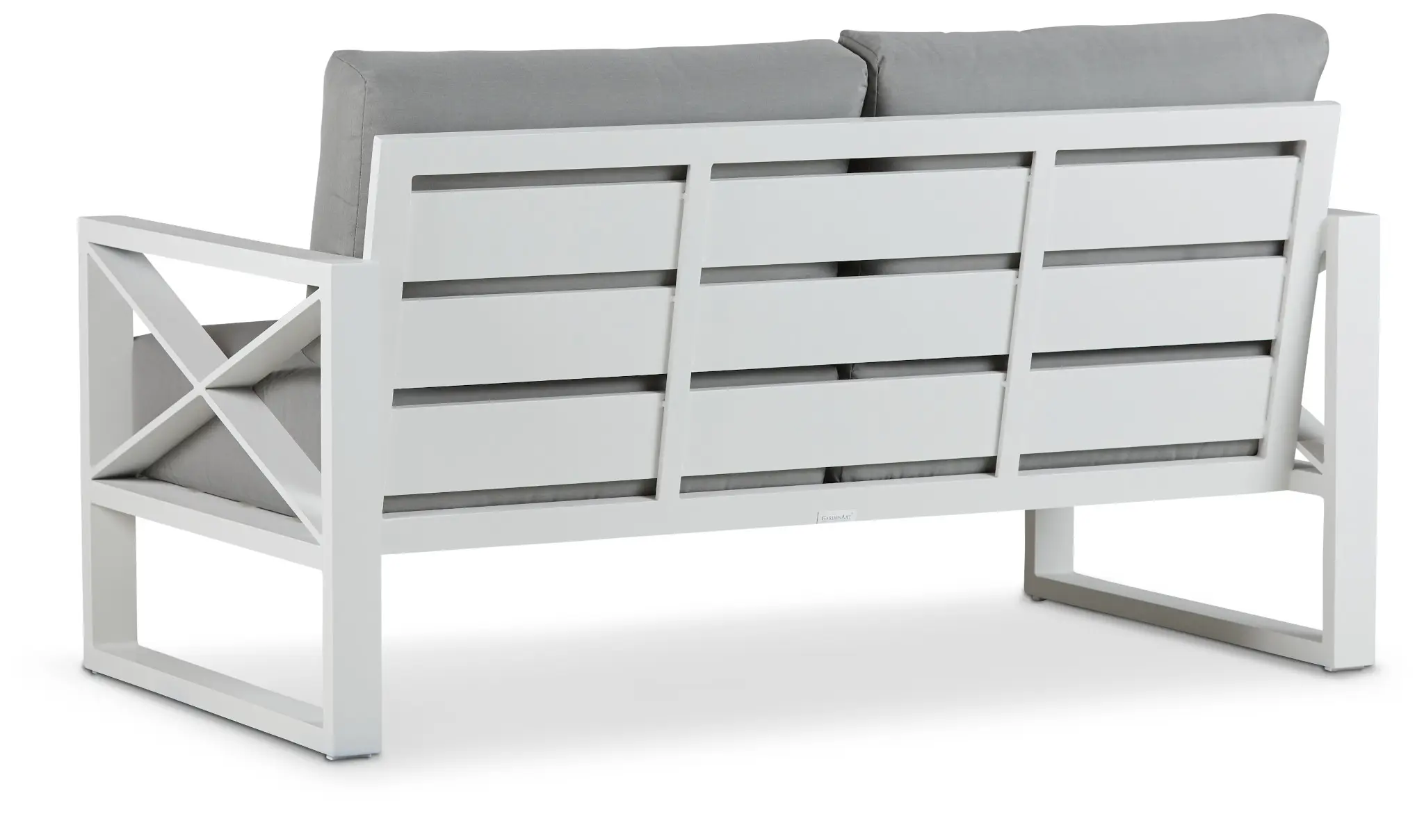 Linear White Dark Gray Aluminum Loveseat Linear White Dark Gray Aluminum Loveseat