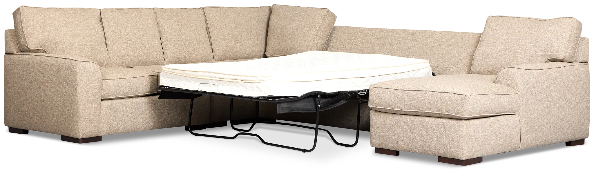 Sinclair Brown Fabric Right Chaise Innerspring Sleeper Sectional
