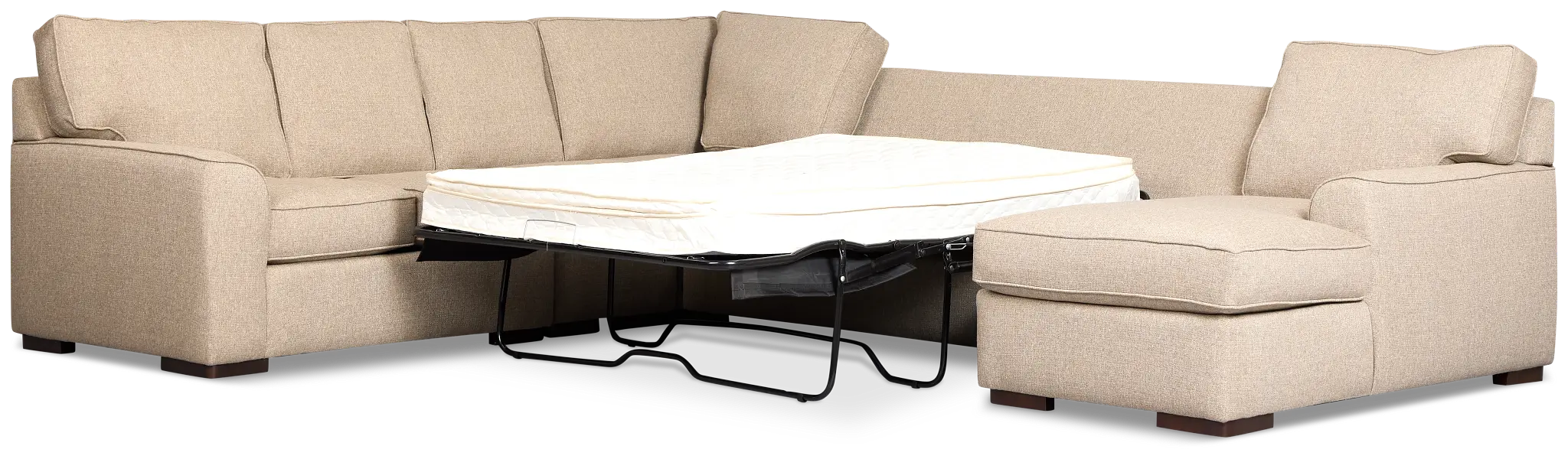 Sinclair Brown Fabric Right Chaise Innerspring Sleeper Sectional Sinclair Brown Fabric Right Chaise Innerspring Sleeper Sectional