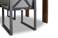 Linear Dark Gray 102" Teak Table & 4 Cushioned Side Chairs