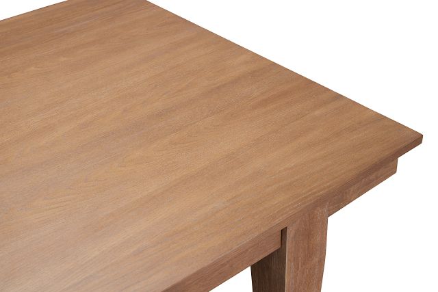 Provo Mid Tone Rect Table & 4 White Upholstered Chairs