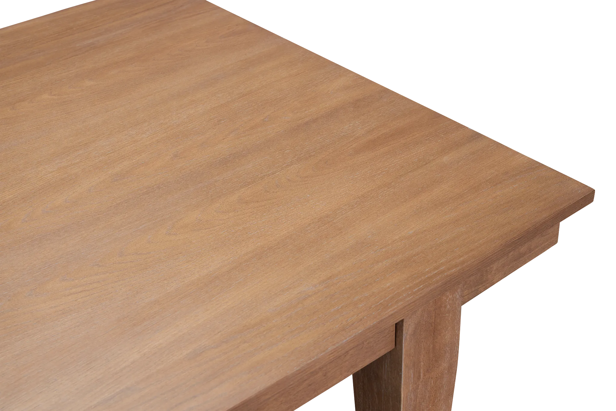 Provo Mid Tone Rect Table & 4 White Upholstered Chairs